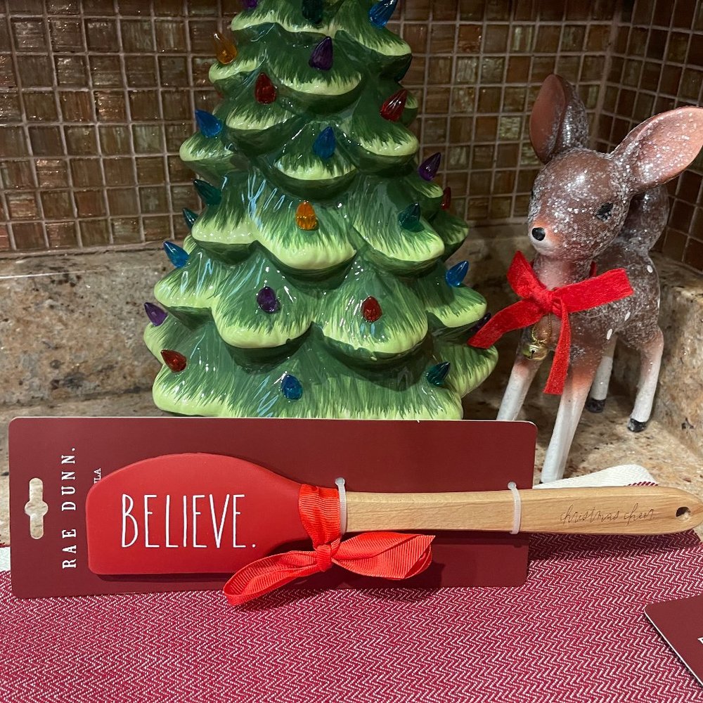 Rae Dunn "Believe " Red Spatula